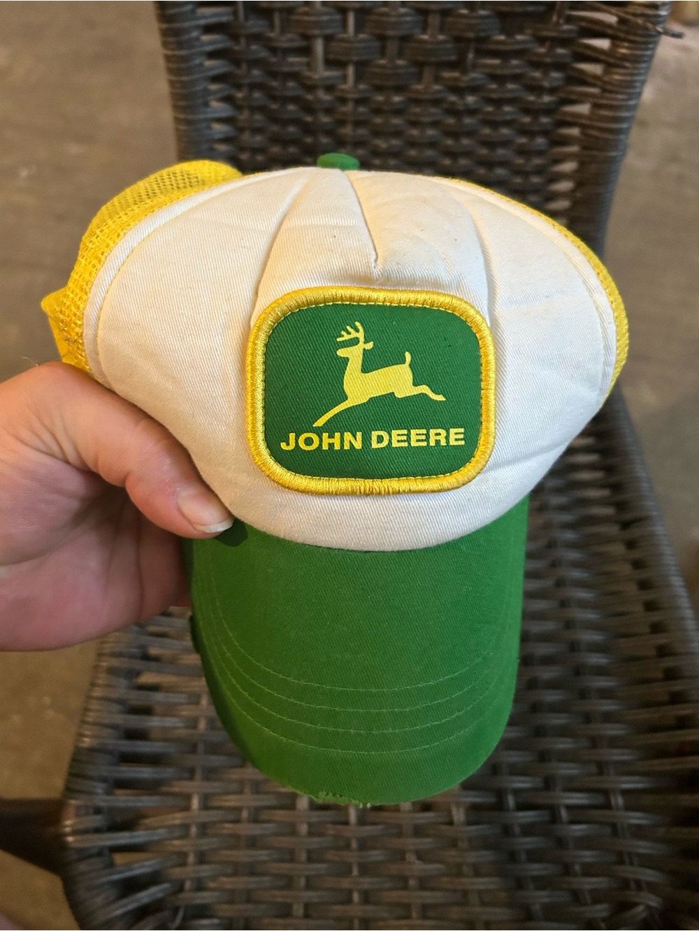 John Deere Green, Cream & Yellow Mesh Logo Cap